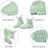 imageDKSUKO Womens Short Rain Boots Rubber Waterproof Garden Boots Elastic Slip On Ankle Chelsea Boot Fashion Insulated Rain Shoe for Outdoor Work Thick SoleMint Green