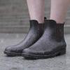 imageDKSUKO Womens Short Rain Boots Rubber Waterproof Garden Boots Elastic Slip On Ankle Chelsea Boot Fashion Insulated Rain Shoe for Outdoor Work Thick SoleGrey