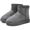 imageDKSUKO Kid s Classic Waterproof Snow Boots Toddler Winter BootsGrey Short
