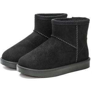 imageDKSUKO Kid s Classic Waterproof Snow Boots Toddler Winter BootsBlack Short