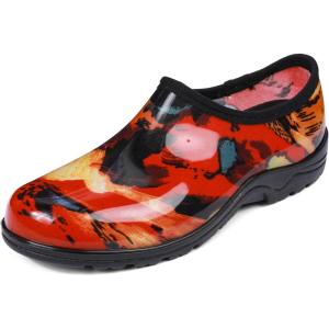 imageDKSUKO Womens Waterproof Garden Shoe Lightweight Rain Footwear with Comfort InsoleOrange Gradient