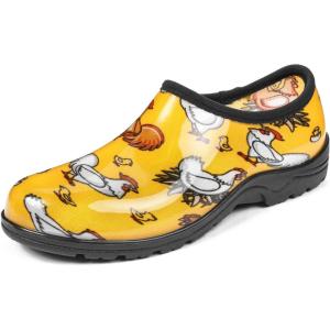 imageDKSUKO Womens Waterproof Garden Shoe Lightweight Rain Footwear with Comfort InsoleYellow Chicken