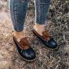 imageDKSUKO Snow Womens Waterpoof Loafer Shoes Slip On Flat Duck ShoeBrown