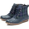 imageDKSUKO Womens Duck Boots witth Zipper Waterproof Winter Boots Snow BootsBlue Plaid B