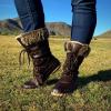 imageDKSUKO Womens Duck Boots witth Zipper Waterproof Winter Boots Snow BootsBrown C