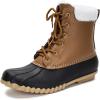 imageDKSUKO Womens Duck Boots witth Zipper Waterproof Winter Boots Snow BootsBlack F