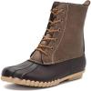 imageDKSUKO Womens Duck Boots witth Zipper Waterproof Winter Boots Snow BootsBrown a