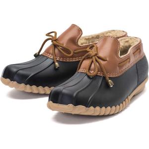 imageDKSUKO Snow Womens Waterpoof Loafer Shoes Slip On Flat Duck ShoeBlack
