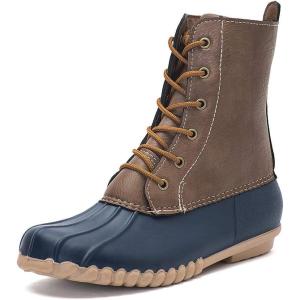 imageDKSUKO Womens Duck Boots witth Zipper Waterproof Winter Boots Snow BootsBlue a