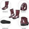 imageDKSUKO Waterproof Womens Rain Boots insulatedLightweight Rubber fashion Boots in GardeningWarm and Comfortable Wide Calf Rain Boots with Glossy in OutdoorBrown Flower