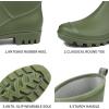 imageDKSUKO Waterproof Womens Rain Boots insulatedLightweight Rubber fashion Boots in GardeningWarm and Comfortable Wide Calf Rain Boots with Glossy in OutdoorOlive Green