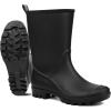imageDKSUKO Waterproof Womens Rain Boots insulatedLightweight Rubber fashion Boots in GardeningWarm and Comfortable Wide Calf Rain Boots with Glossy in OutdoorPure Black