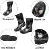imageDKSUKO Waterproof Womens Rain Boots insulatedLightweight Rubber fashion Boots in GardeningWarm and Comfortable Wide Calf Rain Boots with Glossy in OutdoorBlack Yellow Flower