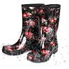 imageDKSUKO Waterproof Womens Rain Boots insulatedLightweight Rubber fashion Boots in GardeningWarm and Comfortable Wide Calf Rain Boots with Glossy in OutdoorFlower