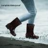 imageDKSUKO Waterproof Womens Rain Boots insulatedLightweight Rubber fashion Boots in GardeningWarm and Comfortable Wide Calf Rain Boots with Glossy in OutdoorRed Flower