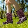 imageDKSUKO Waterproof Womens Rain Boots insulatedLightweight Rubber fashion Boots in GardeningWarm and Comfortable Wide Calf Rain Boots with Glossy in OutdoorBrown Flower