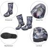 imageDKSUKO Waterproof Womens Rain Boots insulatedLightweight Rubber fashion Boots in GardeningWarm and Comfortable Wide Calf Rain Boots with Glossy in OutdoorBlue Flower