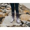imageDKSUKO Waterproof Womens Rain Boots insulatedLightweight Rubber fashion Boots in GardeningWarm and Comfortable Wide Calf Rain Boots with Glossy in OutdoorBlack and White Gradient