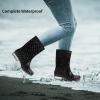 imageDKSUKO Waterproof Womens Rain Boots insulatedLightweight Rubber fashion Boots in GardeningWarm and Comfortable Wide Calf Rain Boots with Glossy in OutdoorBlack White Dot