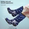 imageDKSUKO Waterproof Womens Rain Boots insulatedLightweight Rubber fashion Boots in GardeningWarm and Comfortable Wide Calf Rain Boots with Glossy in OutdoorBlue Swallow