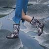 imageDKSUKO Waterproof Womens Rain Boots insulatedLightweight Rubber fashion Boots in GardeningWarm and Comfortable Wide Calf Rain Boots with Glossy in OutdoorBlue Flower