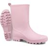 imageDKSUKO Waterproof Womens Rain Boots insulatedLightweight Rubber fashion Boots in GardeningWarm and Comfortable Wide Calf Rain Boots with Glossy in OutdoorPink