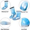 imageDKSUKO Waterproof Womens Rain Boots insulatedLightweight Rubber fashion Boots in GardeningWarm and Comfortable Wide Calf Rain Boots with Glossy in OutdoorPearlized Blue Gradient