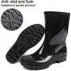 imageDKSUKO Waterproof Womens Rain Boots insulatedLightweight Rubber fashion Boots in GardeningWarm and Comfortable Wide Calf Rain Boots with Glossy in OutdoorBlack