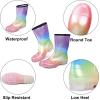 imageDKSUKO Waterproof Womens Rain Boots insulatedLightweight Rubber fashion Boots in GardeningWarm and Comfortable Wide Calf Rain Boots with Glossy in OutdoorRainbow of Pearls