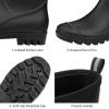 imageDKSUKO Waterproof Womens Rain Boots insulatedLightweight Rubber fashion Boots in GardeningWarm and Comfortable Wide Calf Rain Boots with Glossy in OutdoorPure Black