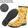 imageDKSUKO Waterproof Womens Rain Boots insulatedLightweight Rubber fashion Boots in GardeningWarm and Comfortable Wide Calf Rain Boots with Glossy in OutdoorYellow Bottomed Hen