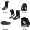 imageDKSUKO Waterproof Womens Rain Boots insulatedLightweight Rubber fashion Boots in GardeningWarm and Comfortable Wide Calf Rain Boots with Glossy in OutdoorBlack White Dot