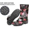 imageDKSUKO Waterproof Womens Rain Boots insulatedLightweight Rubber fashion Boots in GardeningWarm and Comfortable Wide Calf Rain Boots with Glossy in OutdoorFlower