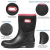 imageDKSUKO Women Rain Boots WaterproofRubber Tall Pull on Insulated Snow Mud ShoesPink Handle