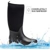 imageDKSUKO Women Rain Boots WaterproofRubber Tall Pull on Insulated Snow Mud ShoesRain Bootblack