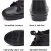 imageDKSUKO Womens Rain Boots Waterproof High Top Rain Shoes with Lace Up AntiSlip Garden ShoesBlack