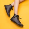imageDKSUKO Womens Rain Boots Waterproof High Top Rain Shoes with Lace Up AntiSlip Garden ShoesBlack