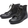 imageDKSUKO Womens Rain Boots Waterproof High Top Rain Shoes with Lace Up AntiSlip Garden ShoesBlack