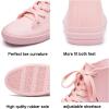imageDKSUKO Womens Rain Boots Waterproof High Top Rain Shoes with Lace Up AntiSlip Garden ShoesPink