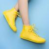 imageDKSUKO Womens Rain Boots Waterproof High Top Rain Shoes with Lace Up AntiSlip Garden ShoesYellow