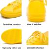imageDKSUKO Womens Rain Boots Waterproof High Top Rain Shoes with Lace Up AntiSlip Garden ShoesYellow Short