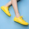 imageDKSUKO Womens Rain Boots Waterproof High Top Rain Shoes with Lace Up AntiSlip Garden ShoesYellow Short