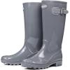 imageDKSUKO Womens Tall Rain Boots Garden Boots Waterproof Wellington Rubber BootsBright Grey