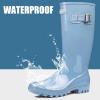 imageDKSUKO Womens Tall Rain Boots Garden Boots Waterproof Wellington Rubber BootsBright Lake Blue