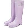 imageDKSUKO Womens Tall Rain Boots Garden Boots Waterproof Wellington Rubber BootsBright Purple