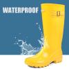 imageDKSUKO Womens Tall Rain Boots Garden Boots Waterproof Wellington Rubber BootsBright Yellow