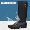 imageDKSUKO Womens Tall Rain Boots Garden Boots Waterproof Wellington Rubber BootsMatte Black