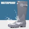 imageDKSUKO Womens Tall Rain Boots Garden Boots Waterproof Wellington Rubber BootsMedium Gray