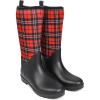 Rain Boot-red Grid