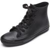 imageDKSUKO Womens Rain Boots Waterproof High Top Rain Shoes with Lace Up AntiSlip Garden ShoesBlack